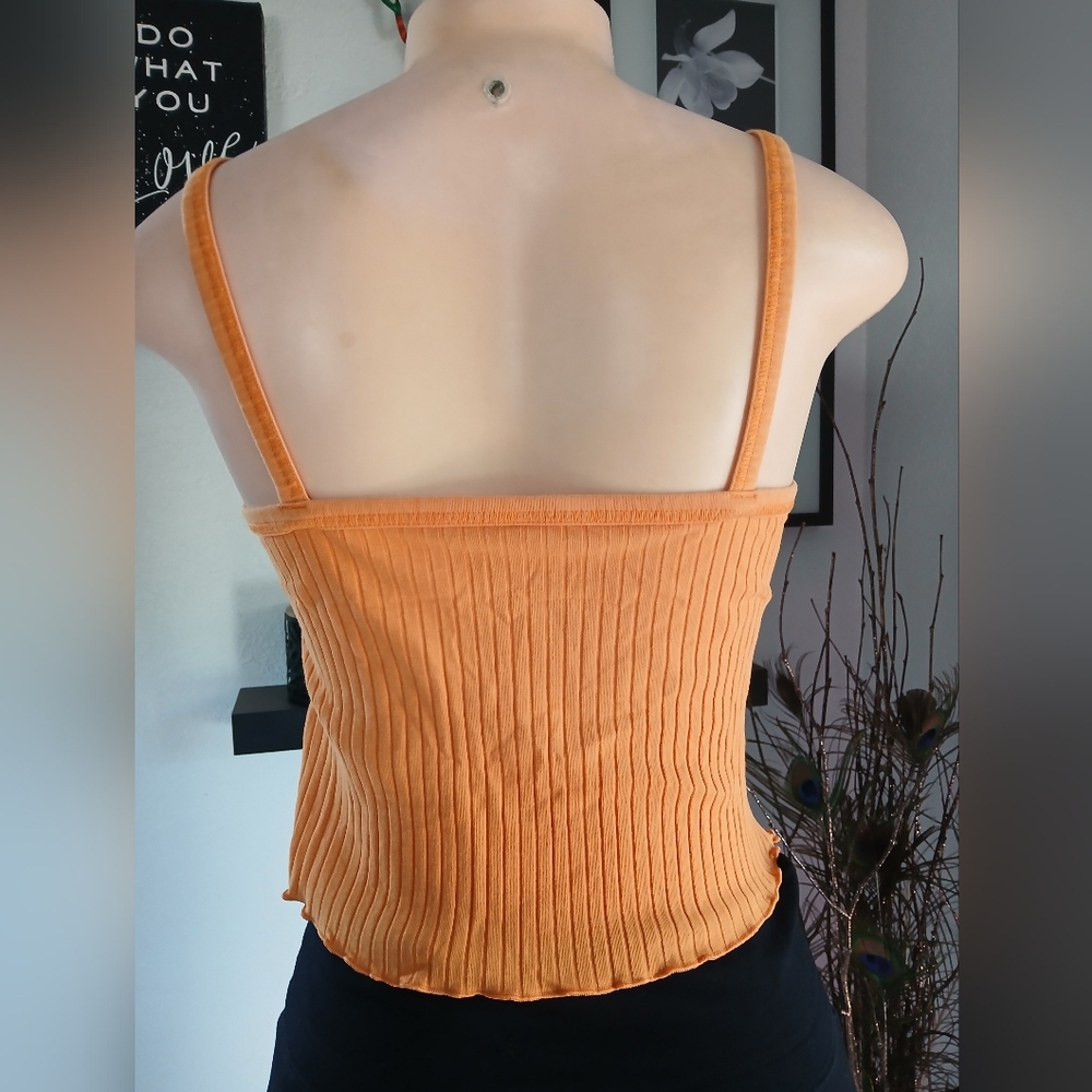 Old Navy Women's Orange Ribbed Camisole - Picture 3 of 8